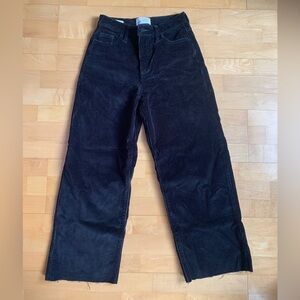 Wide leg cropped corduroy jeans